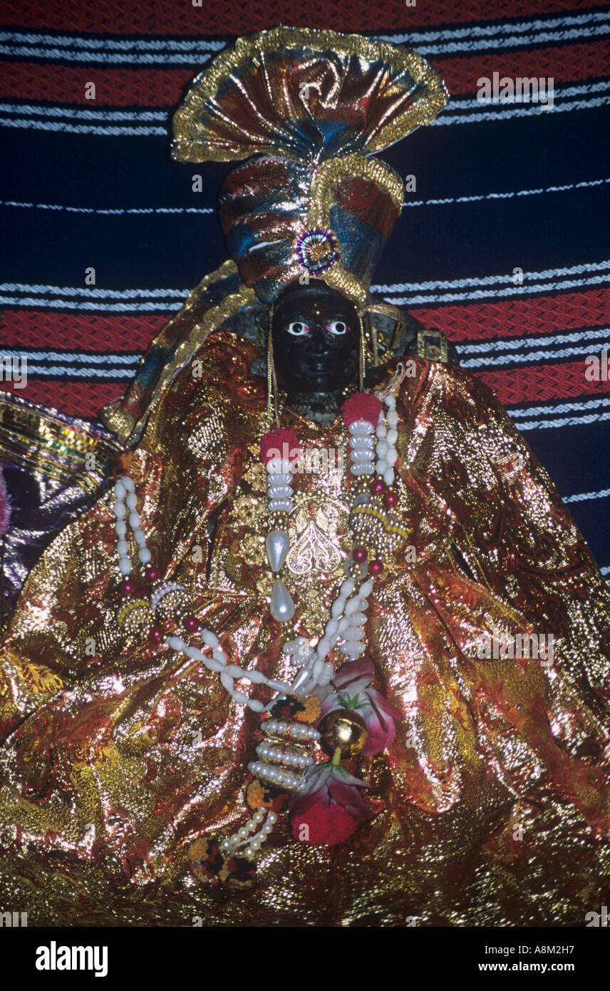 Ranchhodrai the black idol of Dwarkadheesh Temple in Dwarka, Gujarat Stock Photo
