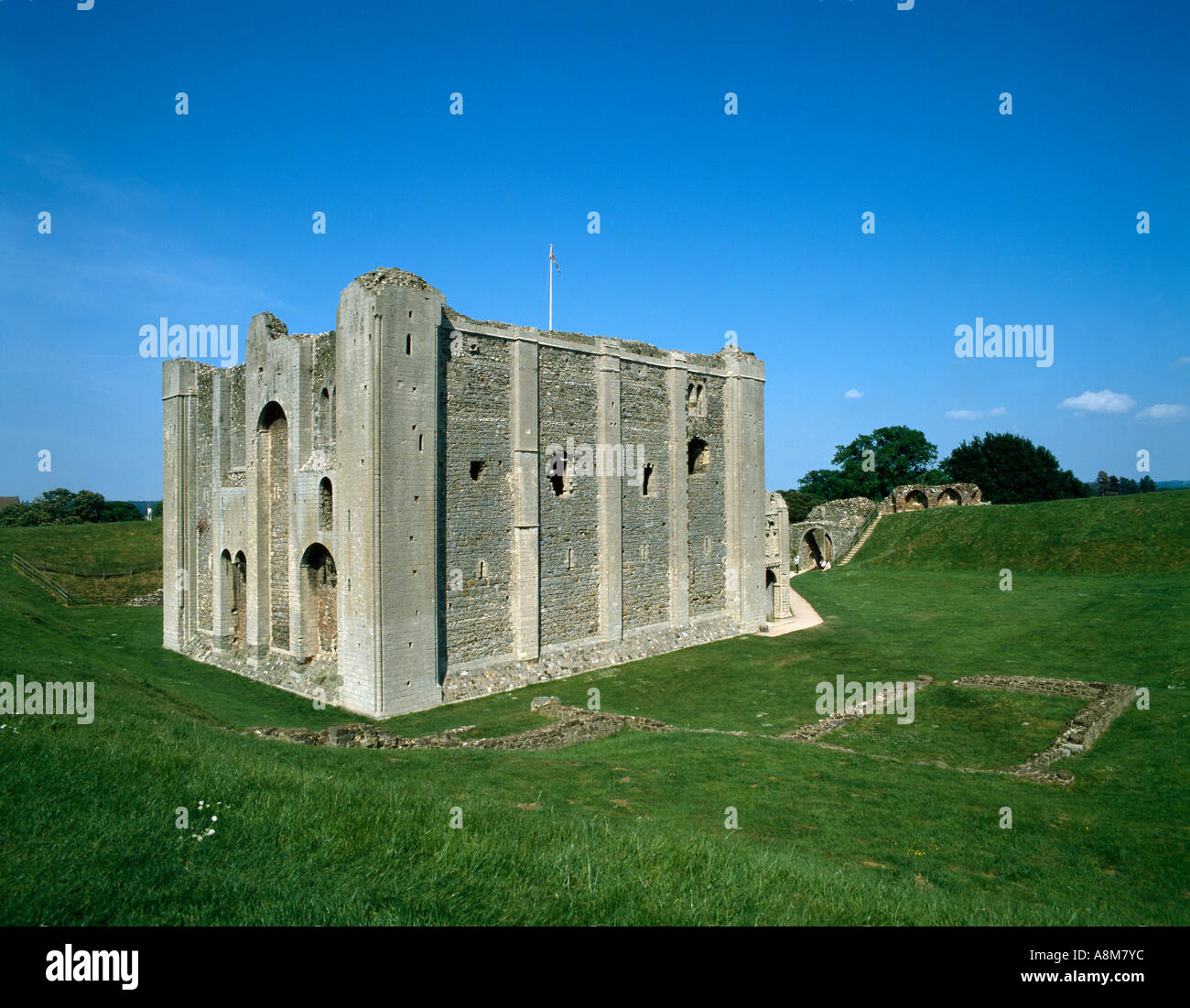 Moated norman castle hi-res stock photography and images - Alamy