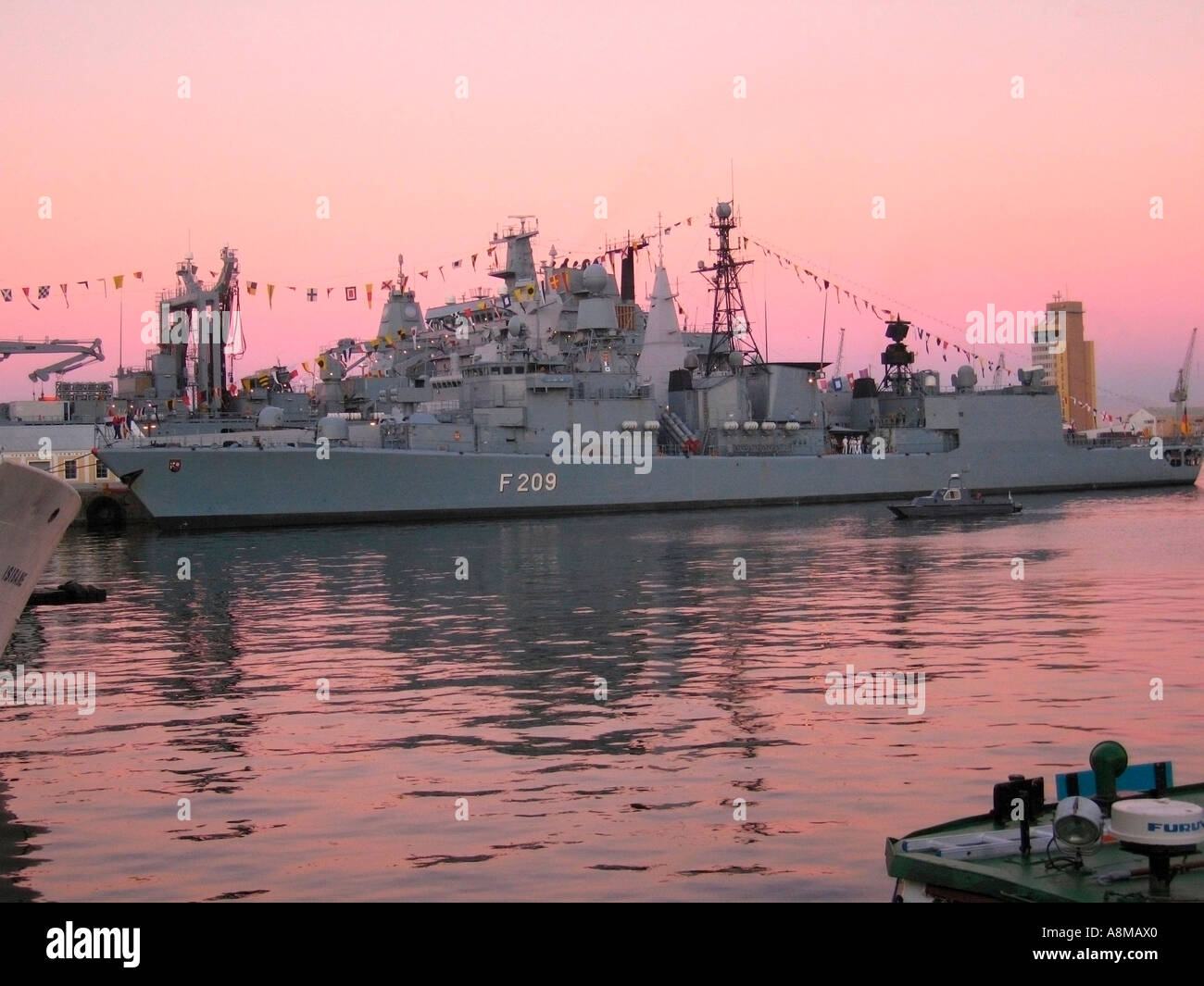 The German Navy Frigate F209 Rheinland Pfalz on Courtesy Visit to Cape ...