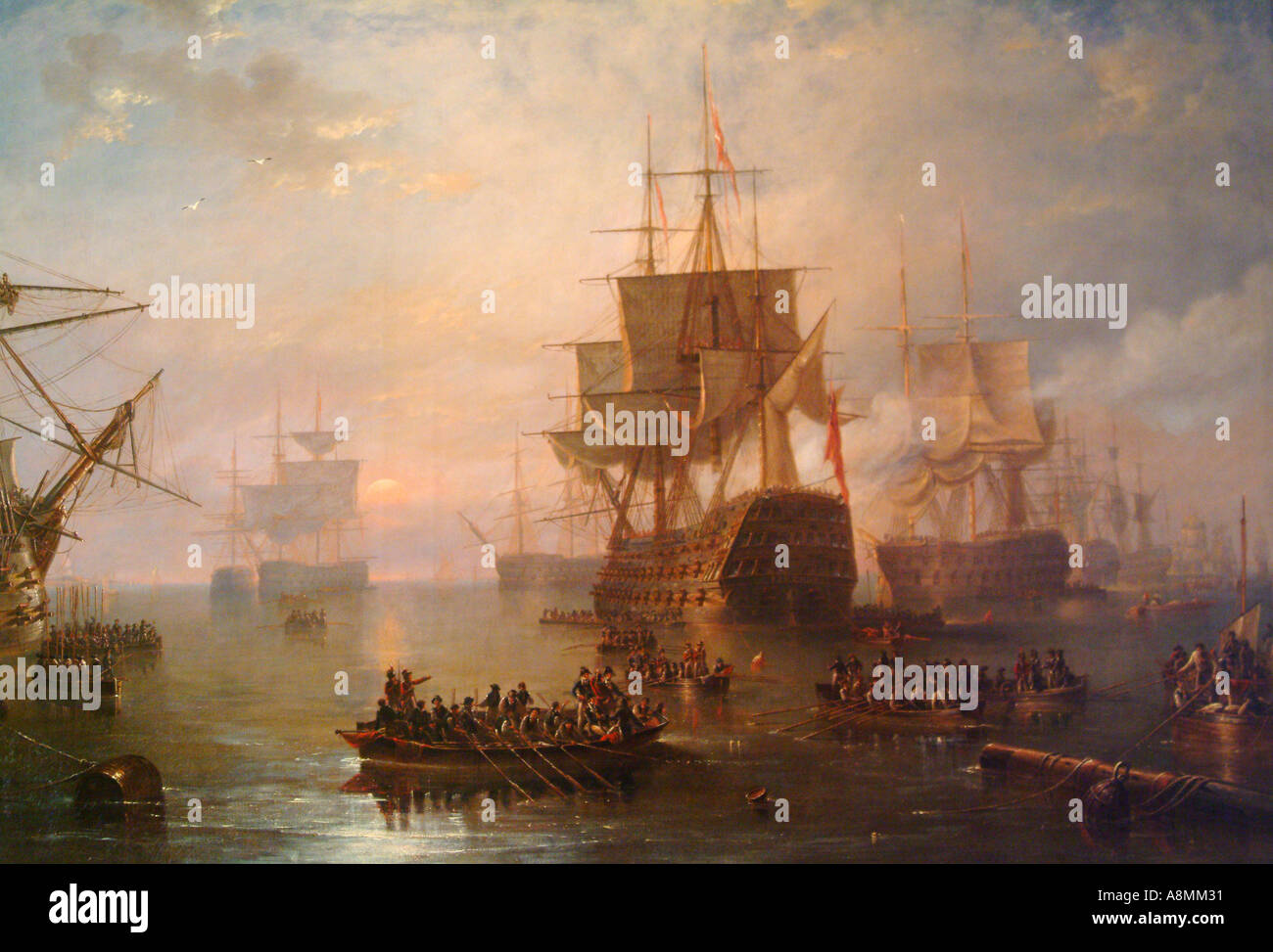 Battle of Trafalgar 1805 Oil Painting Stock Photo