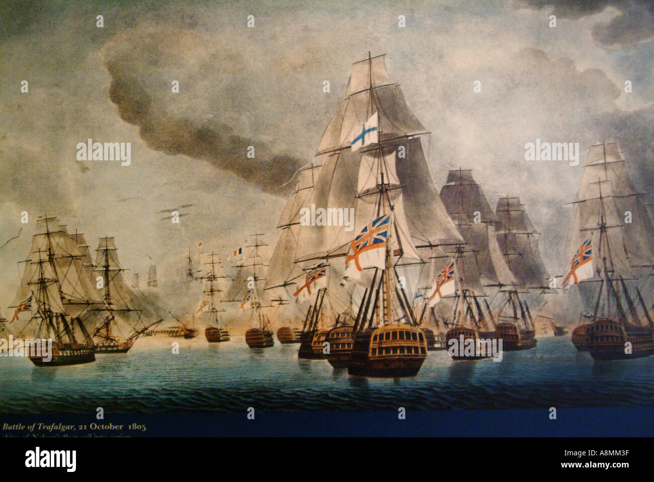 Battle of Trafalgar 1805 Oil Painting Stock Photo