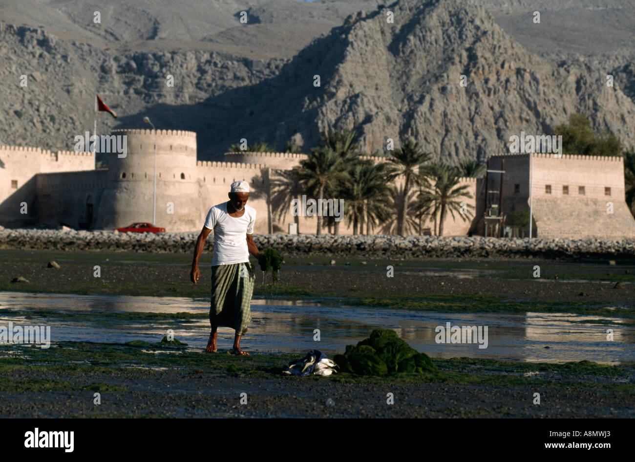 Khasab Fort in Khasab, on the remote Musandam Peninsula, Oman. Stock Photo