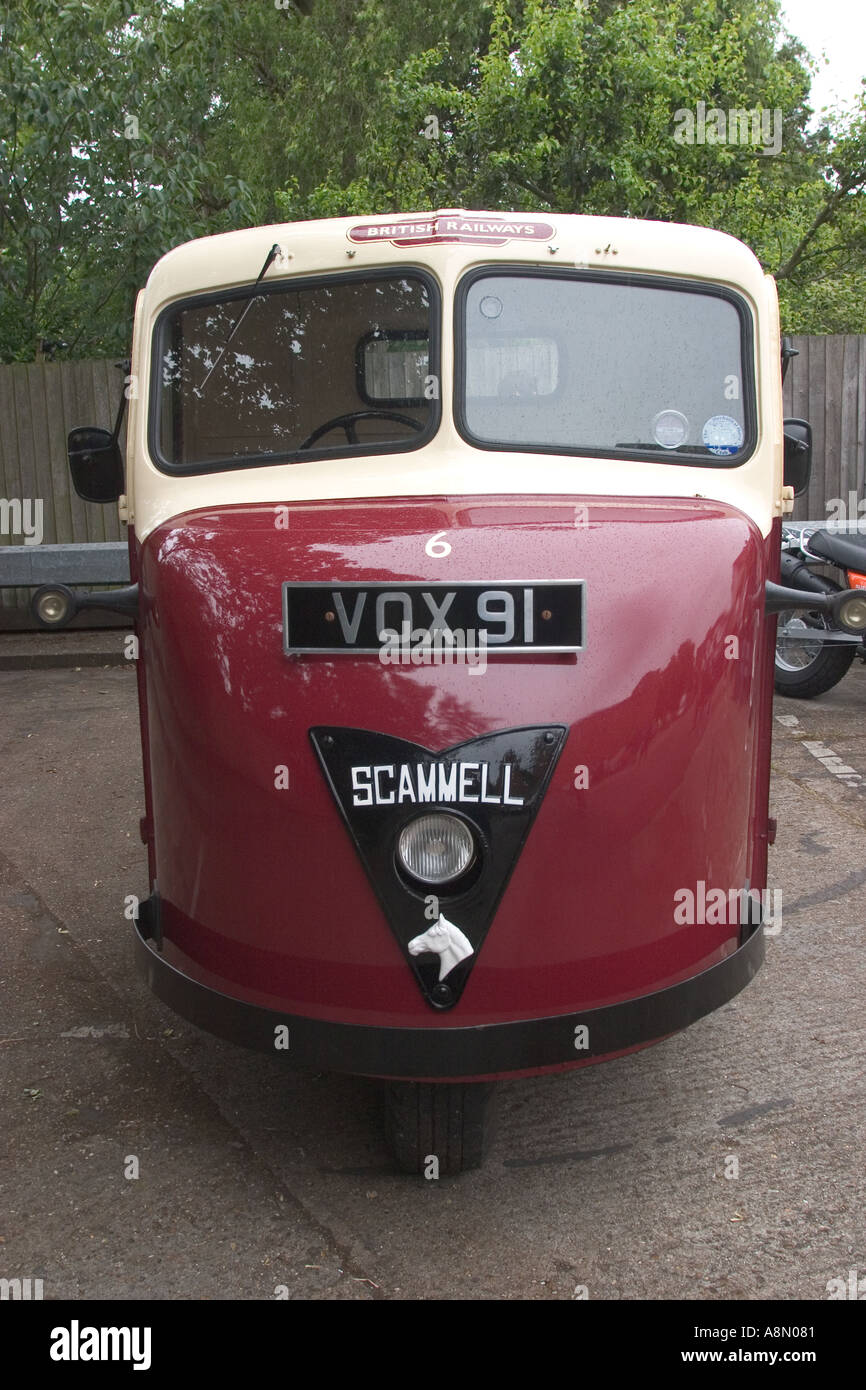 Vintage British Railways Scammell Scarab 3 wheeled vehicle Stock Photo