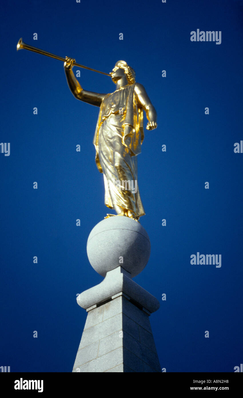 Salt Lake City Utah USA Temple Moroni Statue Stock Photo Alamy