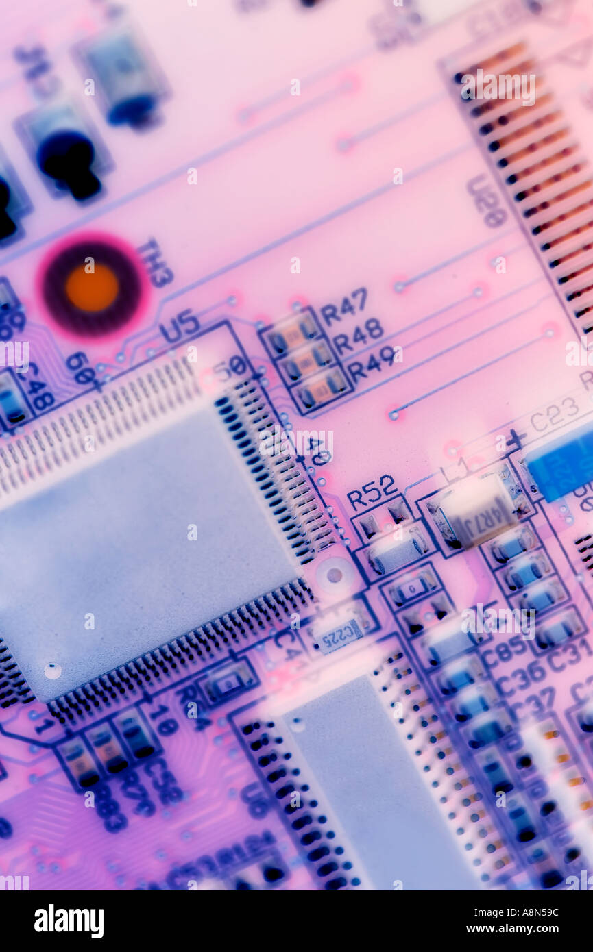 Closeup of a circuit board Stock Photo - Alamy