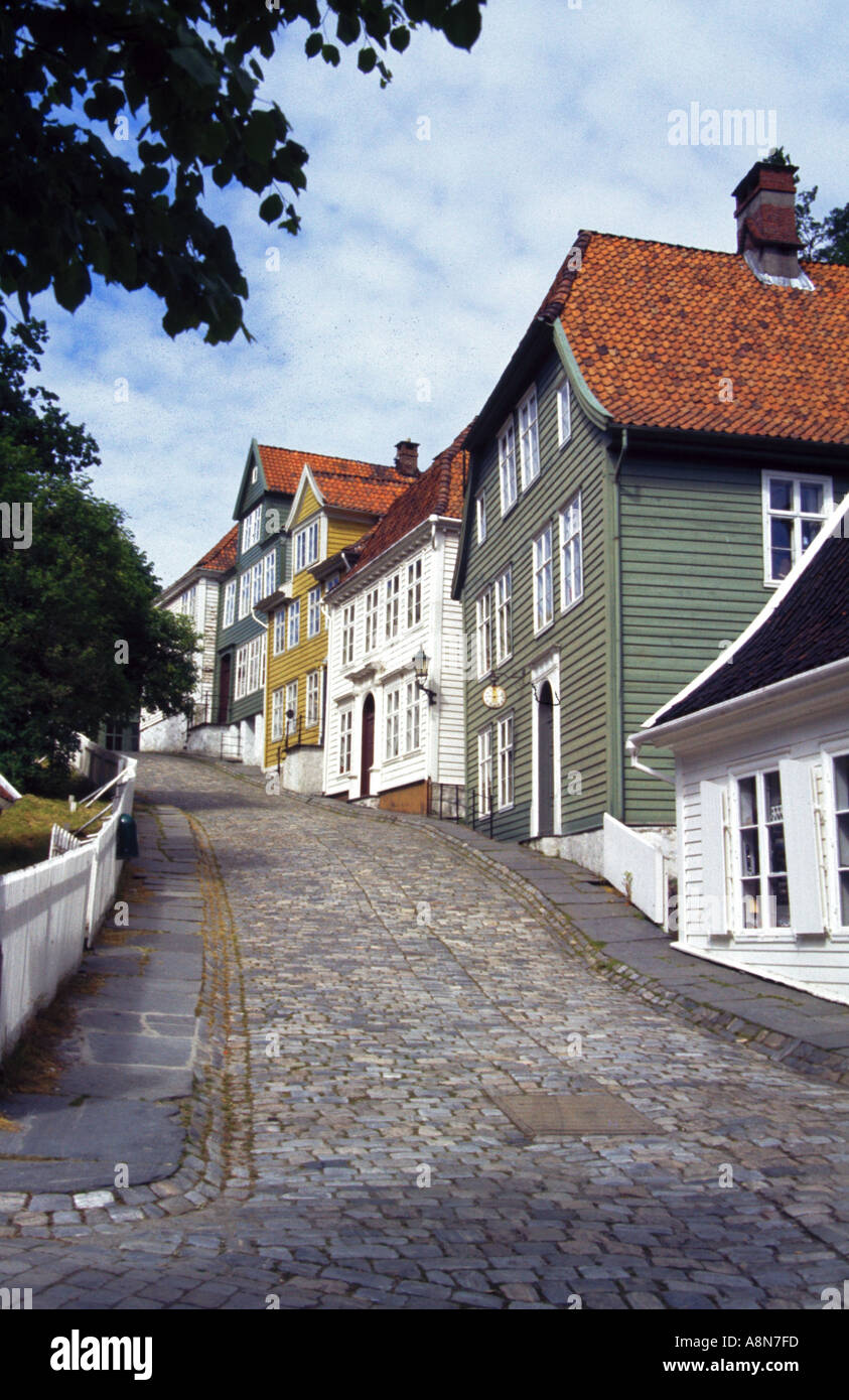 Houses in Old Bergen Norway Stock Photo