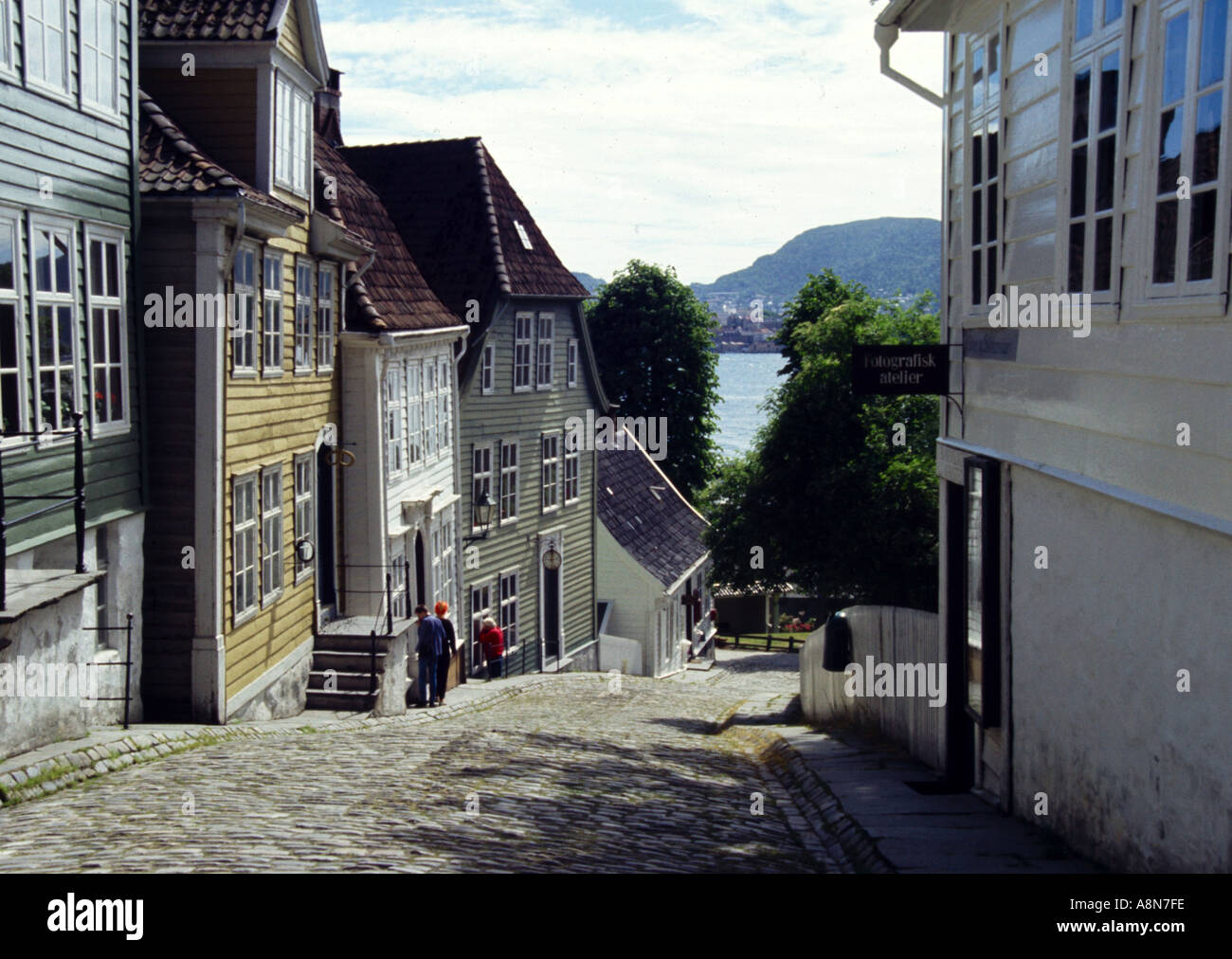 Houses in Old Bergen Norway Stock Photo