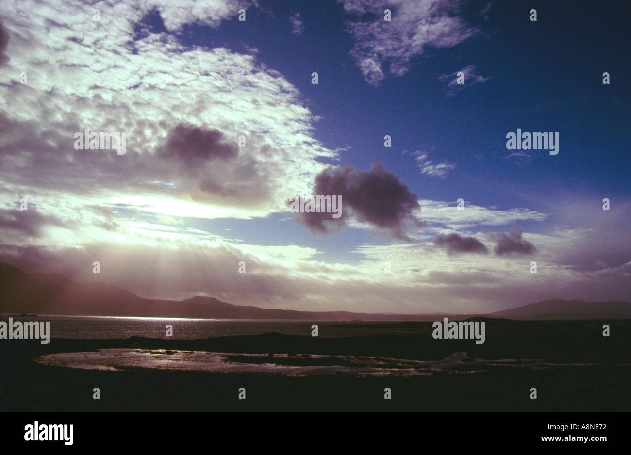 Sunset over Tonakeera Point Co Mayo Ireland Stock Photo