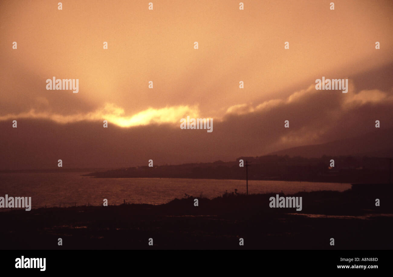 Sunset over Achill Island Co Mayo Ireland Stock Photo