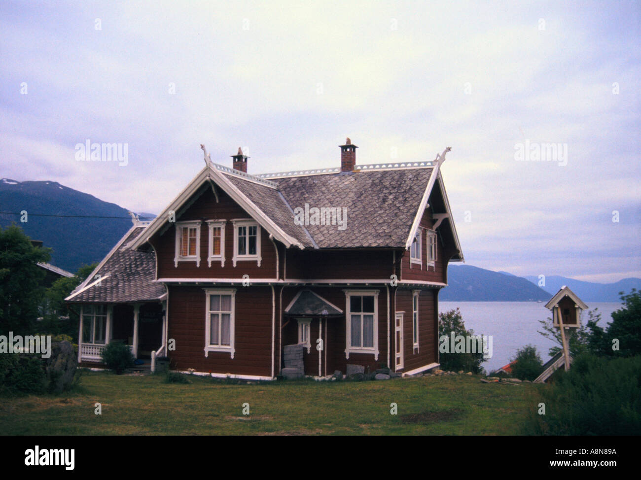 House in Balestrand Norway Stock Photo