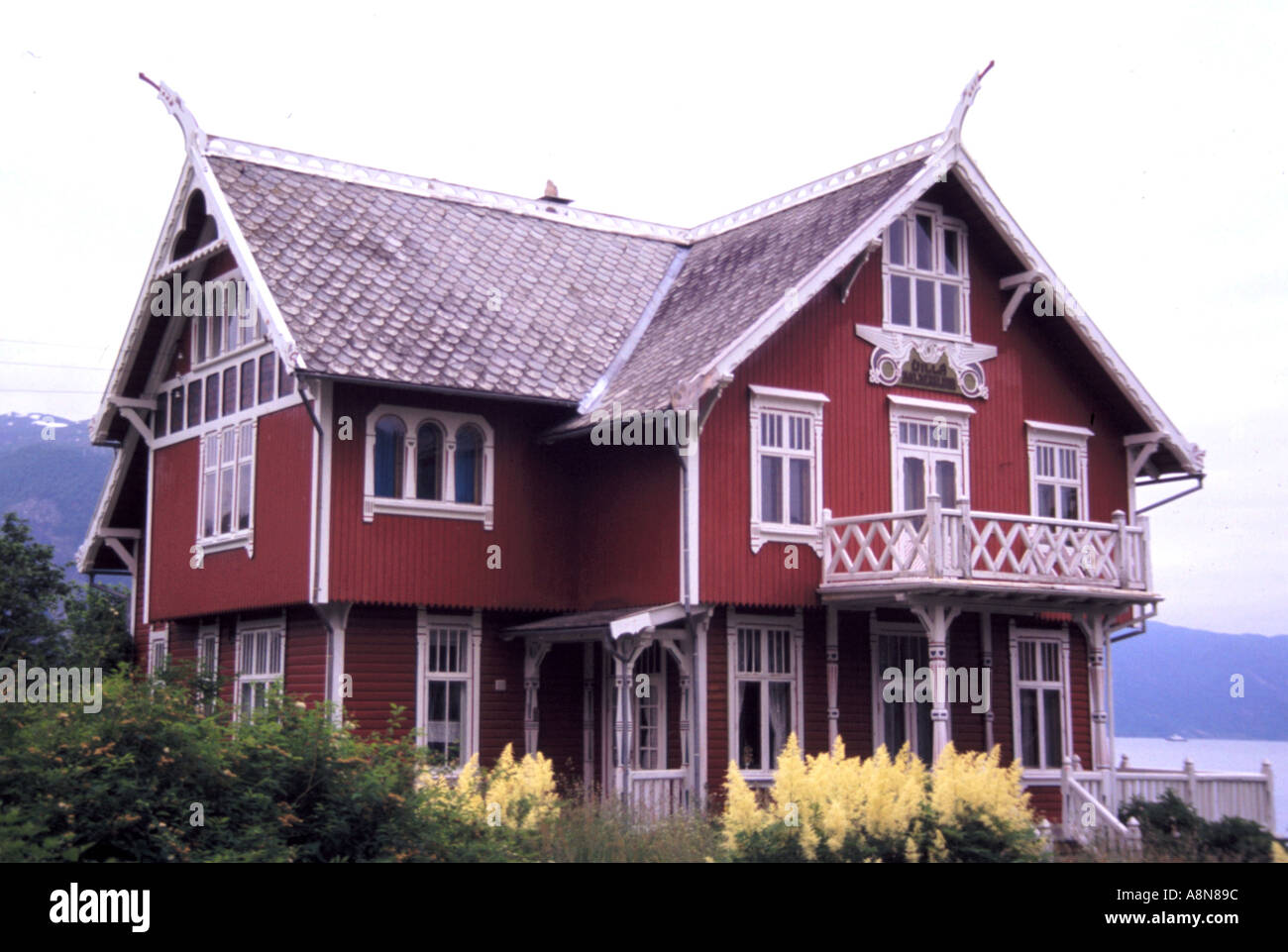 House in Balestrand Norway Stock Photo