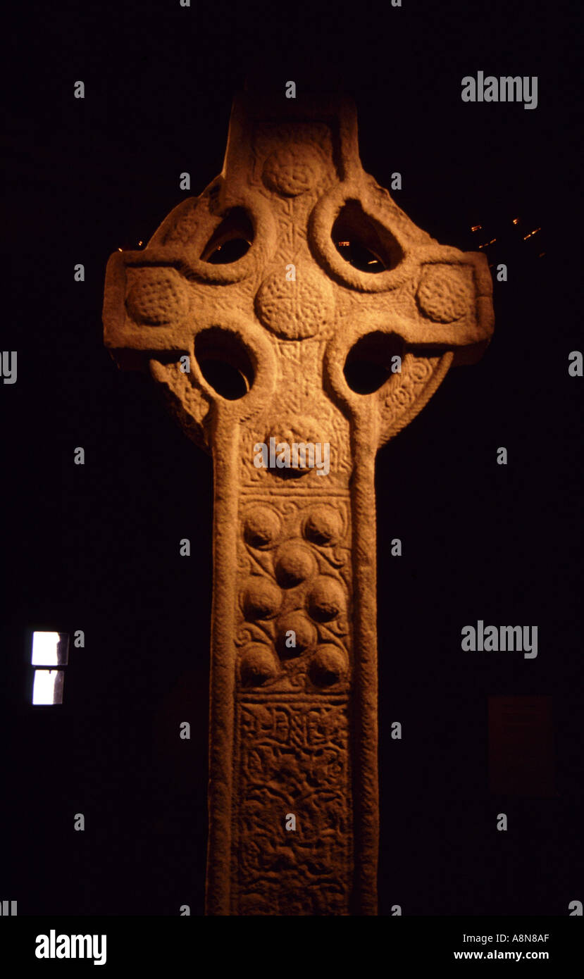 High Cross at Clonmacnois Co Offaly Ireland Stock Photo