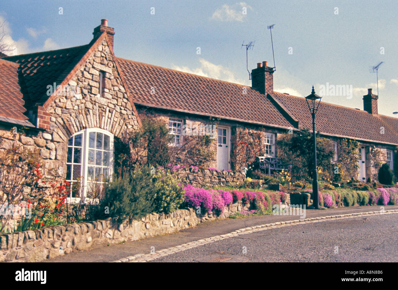 Old cottages in Cottown of Balgownie near Old Aberdeen Scotland Stock Photo