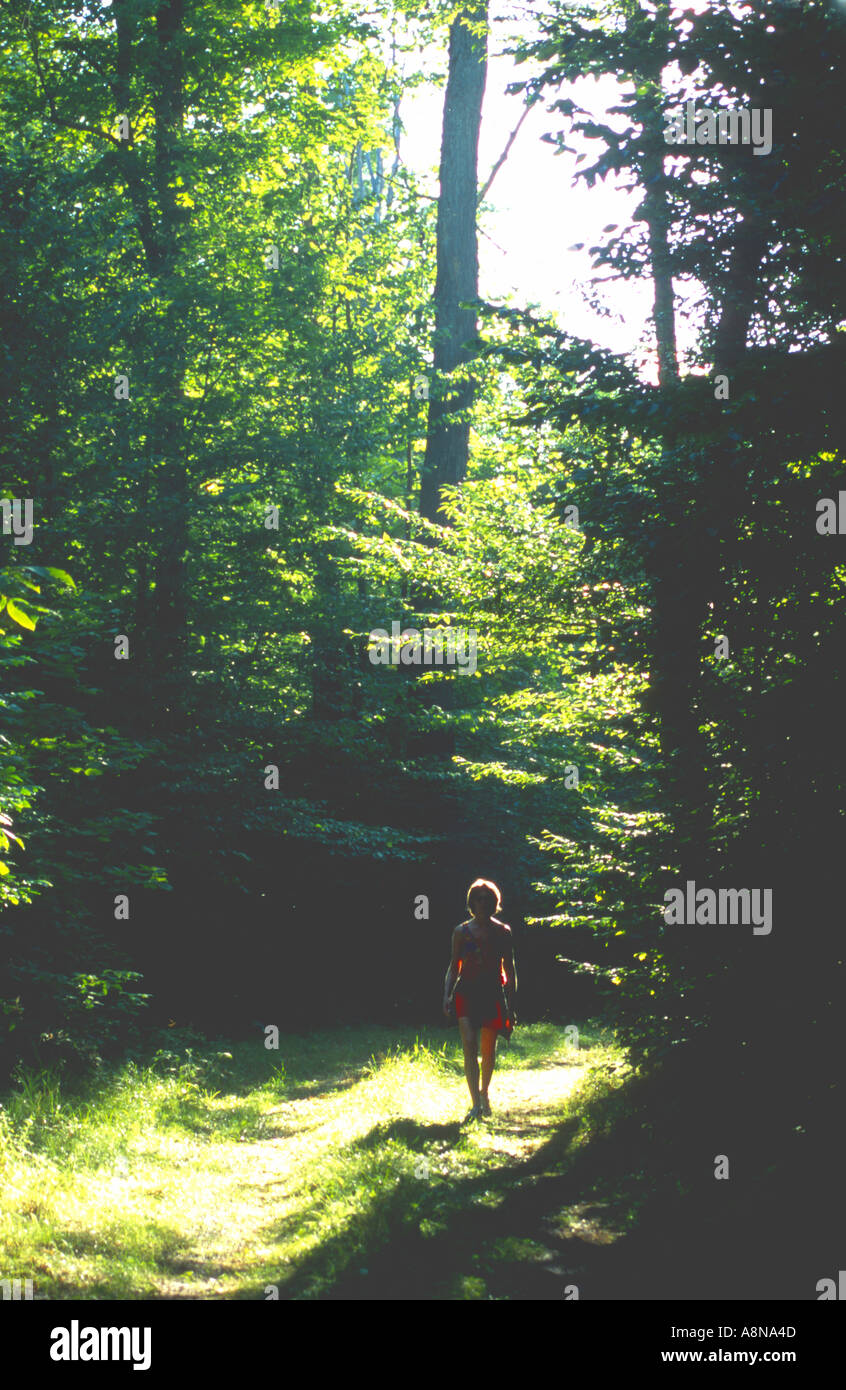 Walking forest woman alone hi-res stock photography and images - Alamy