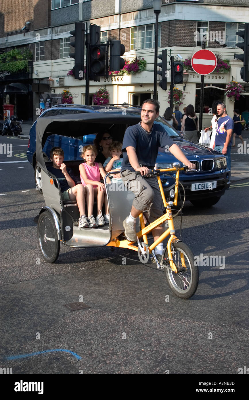 Rickshaw Ride London England Stock Photo