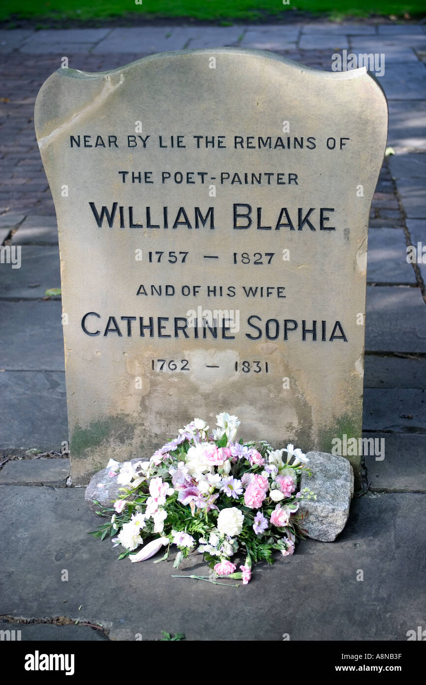 William Blakes Grave Bunhill Fields London England Stock Photo