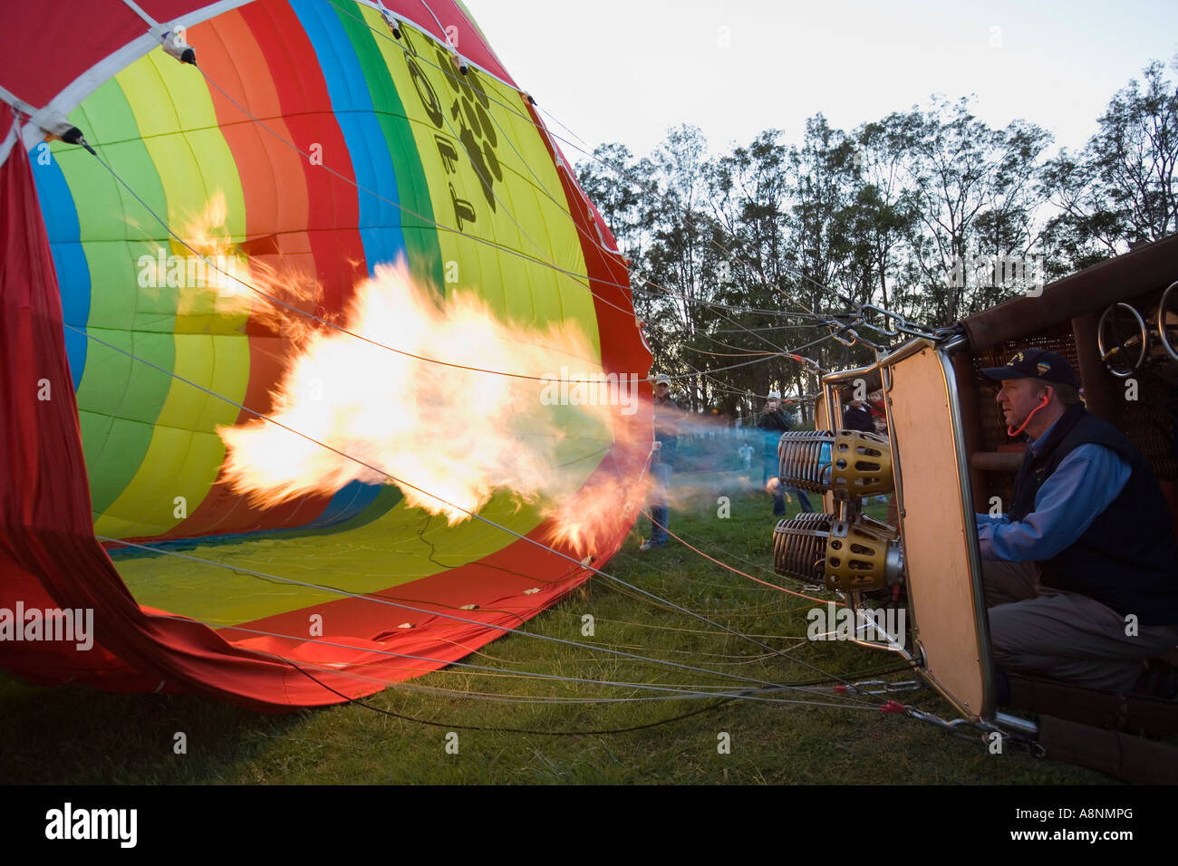 Hot air ballooning - Hunter Valley, New South Wales AUSTRALIA Stock Photo