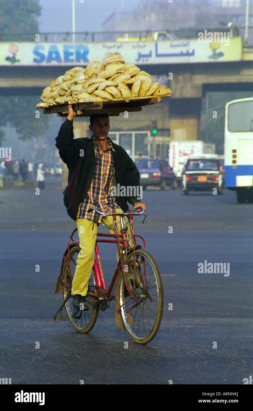 Bread delivery Cairo, EGYPT Stock Photo Alamy