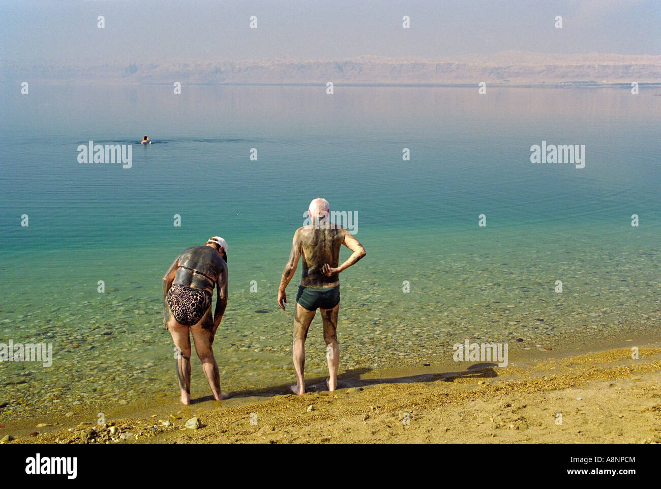 Dead Sea mud bath - Dead Sea, JORDAN Stock Photo - Alamy
