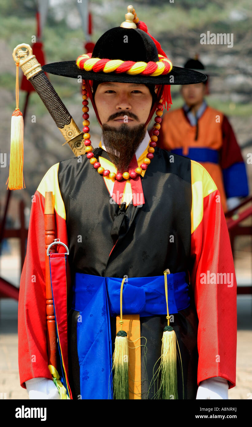 Korean Imperial Guard Member at the Gyeongbokgung Palace in Seoul South