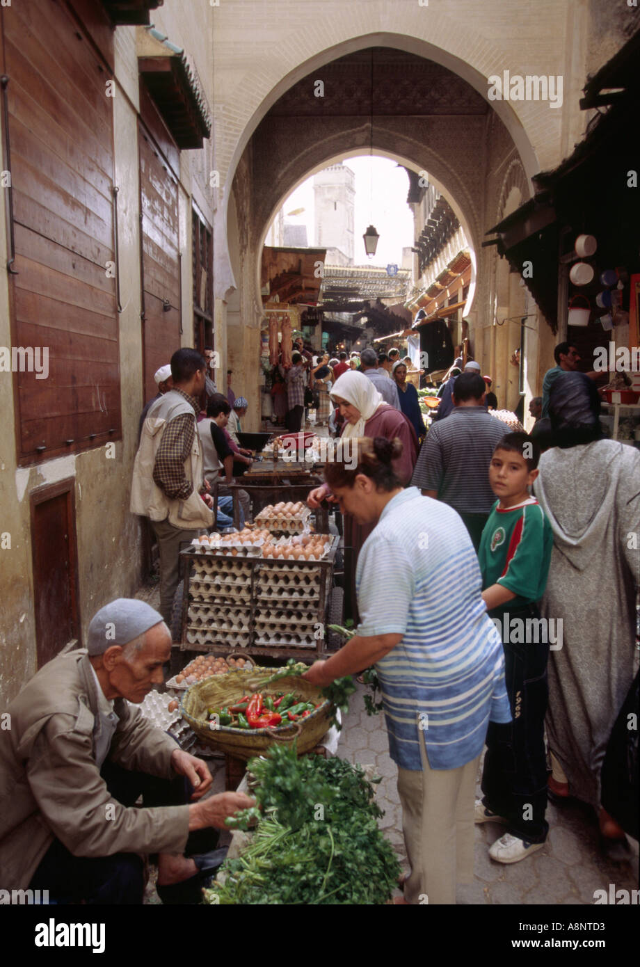 Produce market - Fez, MOROCCO Stock Photo