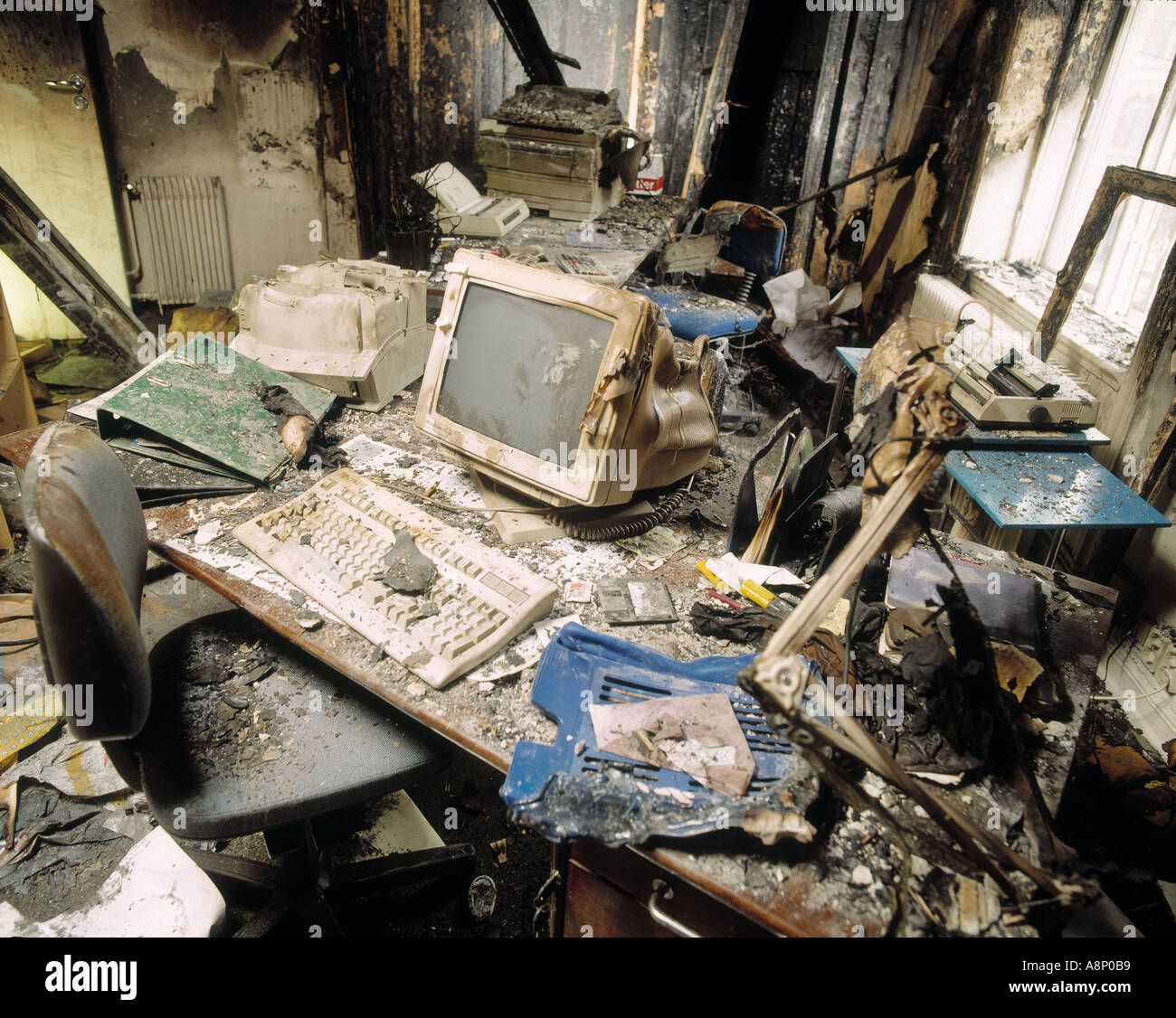 Fire damaged office hi-res stock photography and images - Alamy