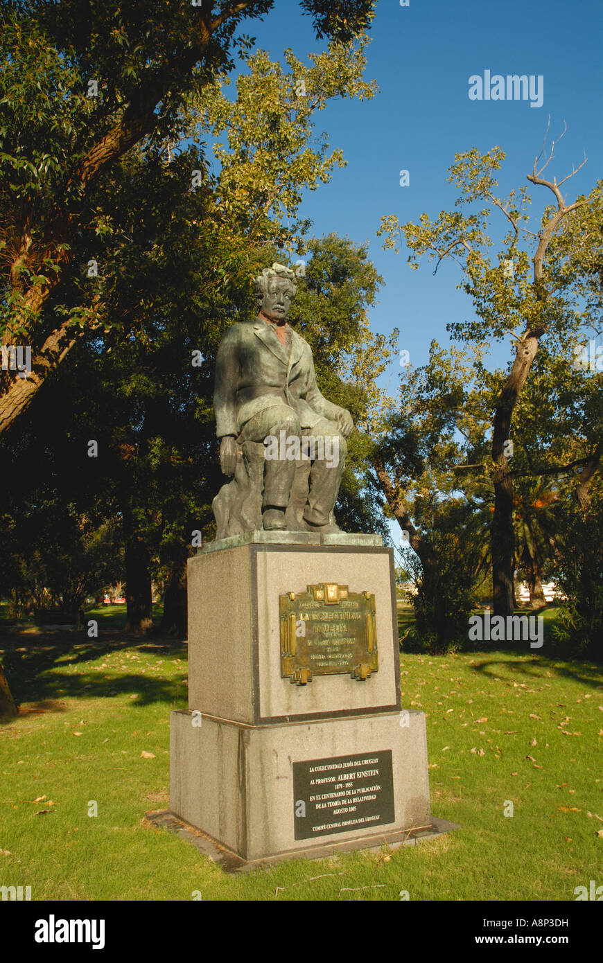 Albert Eisntein Statue, Rodo Park, Montevideo, Uruguay Stock Photo