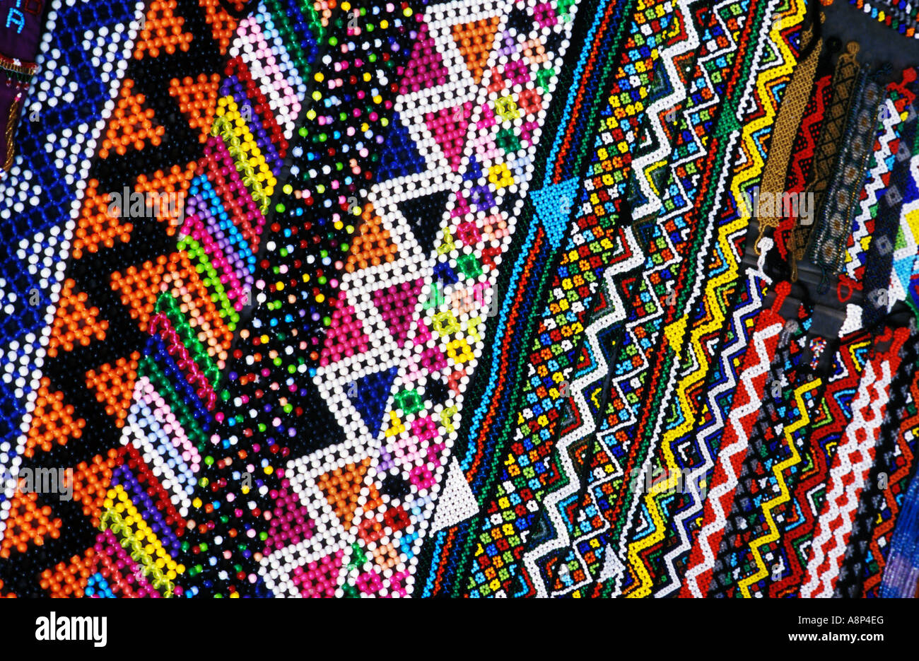 zulu bead work at craft market, durban, natal, south africa Stock Photo