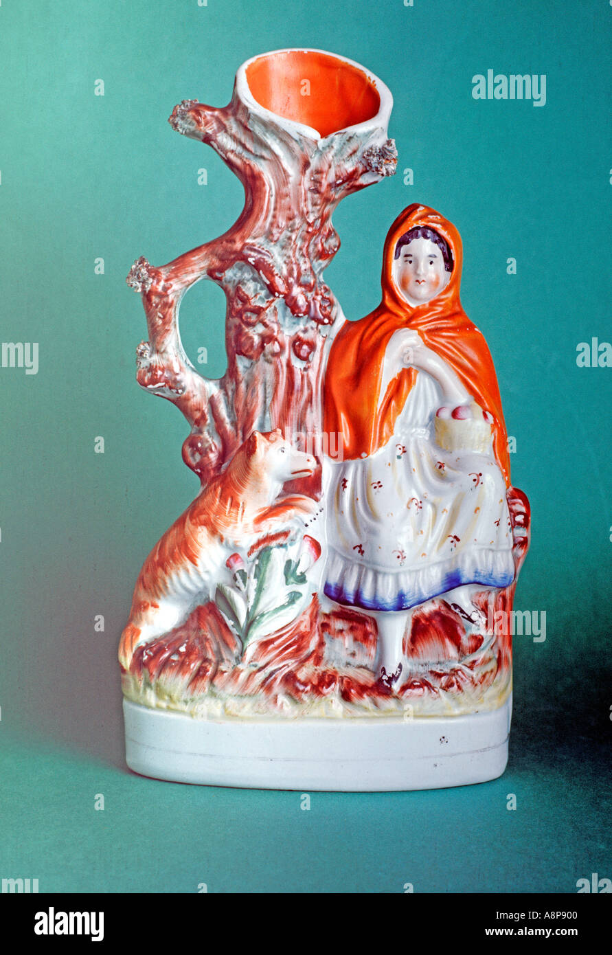 Red Riding Hood Staffordshire Figure From Kent In England Stock Photo