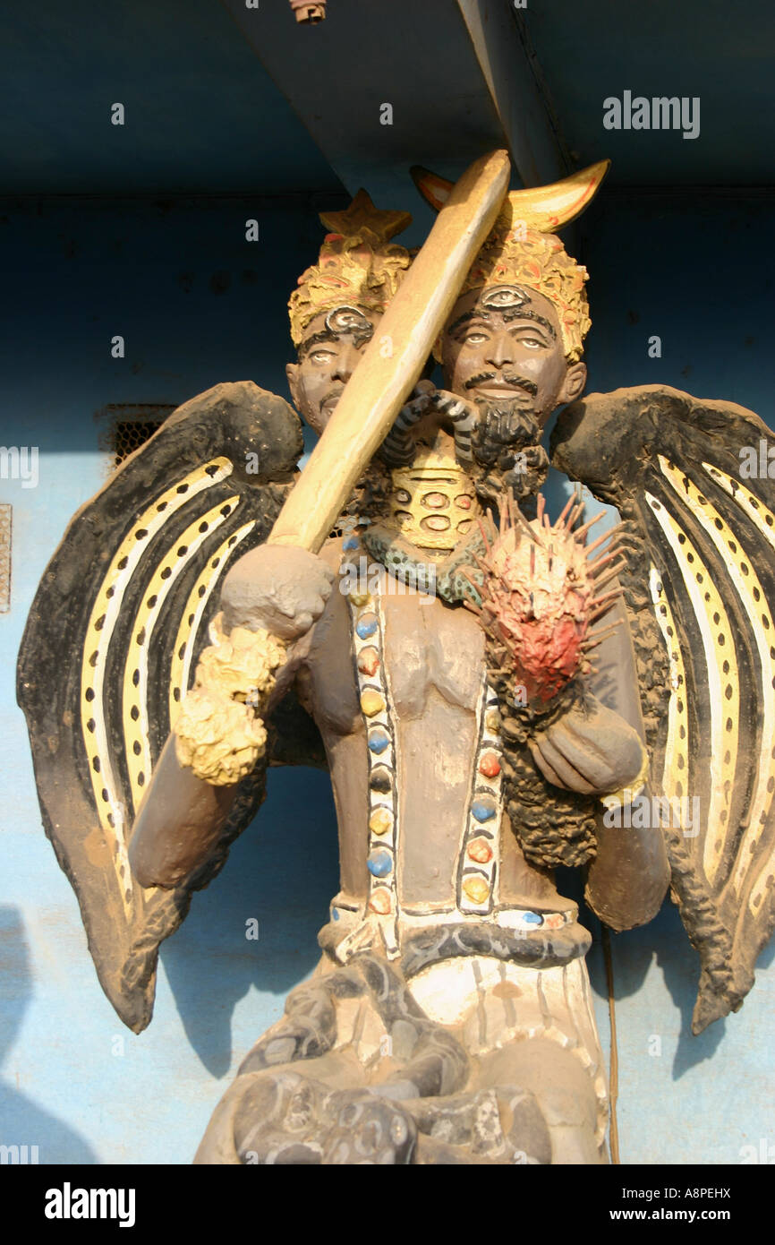 The twoheaded Posuban shrine at Mankessim, Central Region, Ghana, West