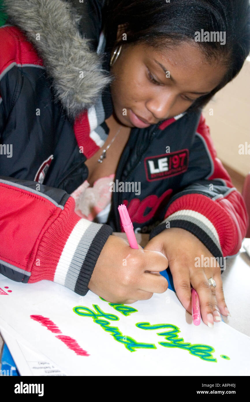Student working on art project after school. After School Study Program ...