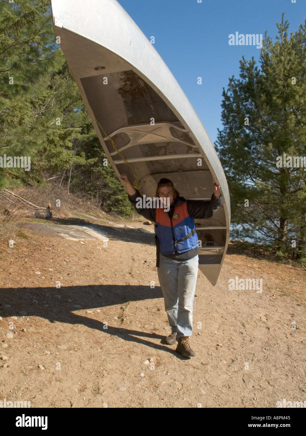 Canoe Portage in Algonquin Provincial Park Stock Photo Alamy