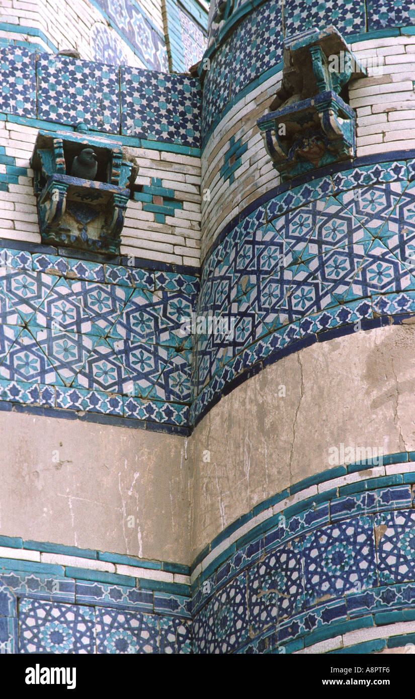 Pakistan South Punjab Uch Sharif Tomb of Bibi Jaiwindi 1430AD tile detail Stock Photo