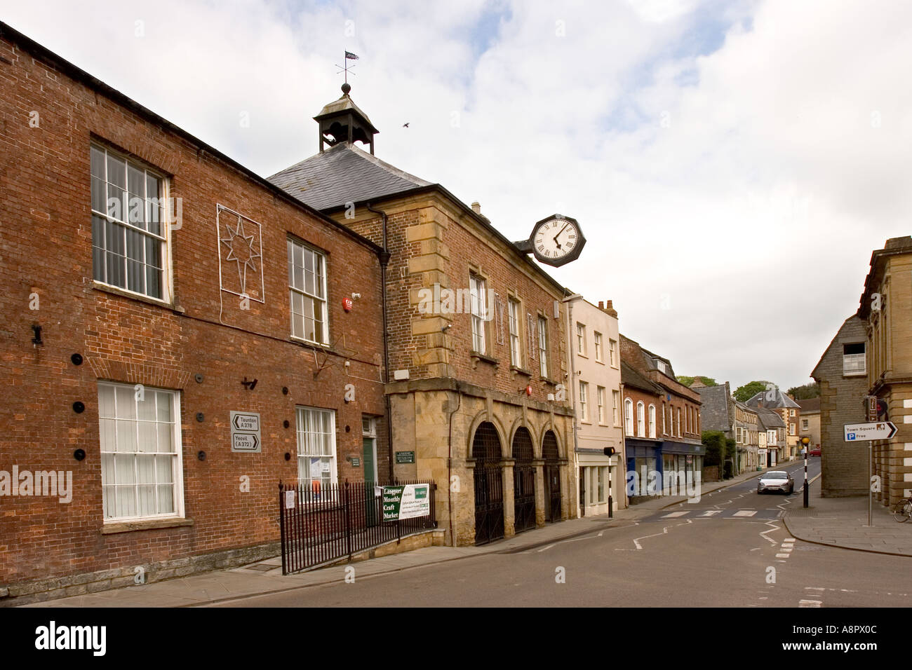 England Somerset Langport Town Hall on High Street Stock Photo Alamy