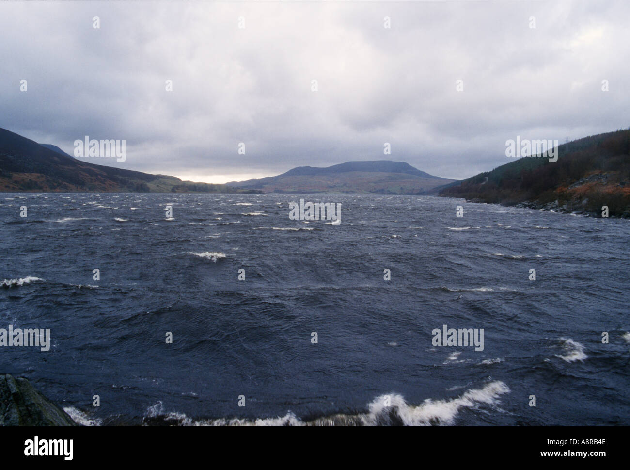 Llyn Celyn Reservoir in the Tryweryn Valley Near Bala Gwynedd Stock