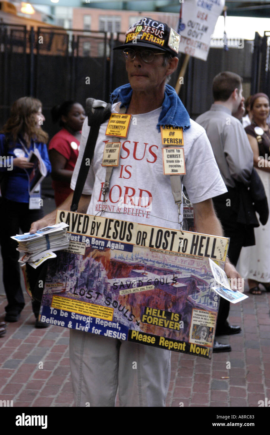 Demonstrator At 2004 U S Democratic National Convention Stock Photo - Alamy