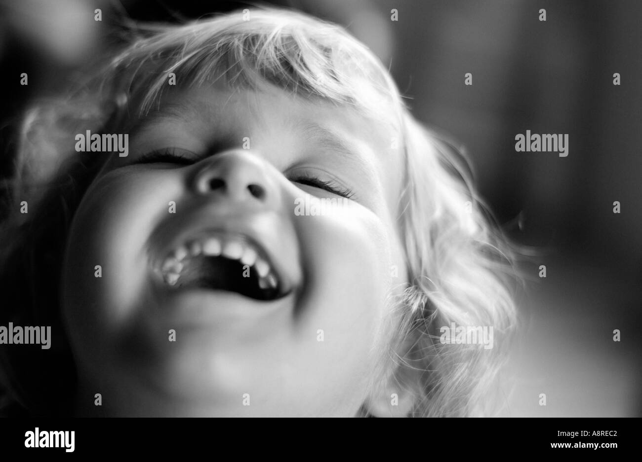 2 year old girl laughing Stock Photo Alamy