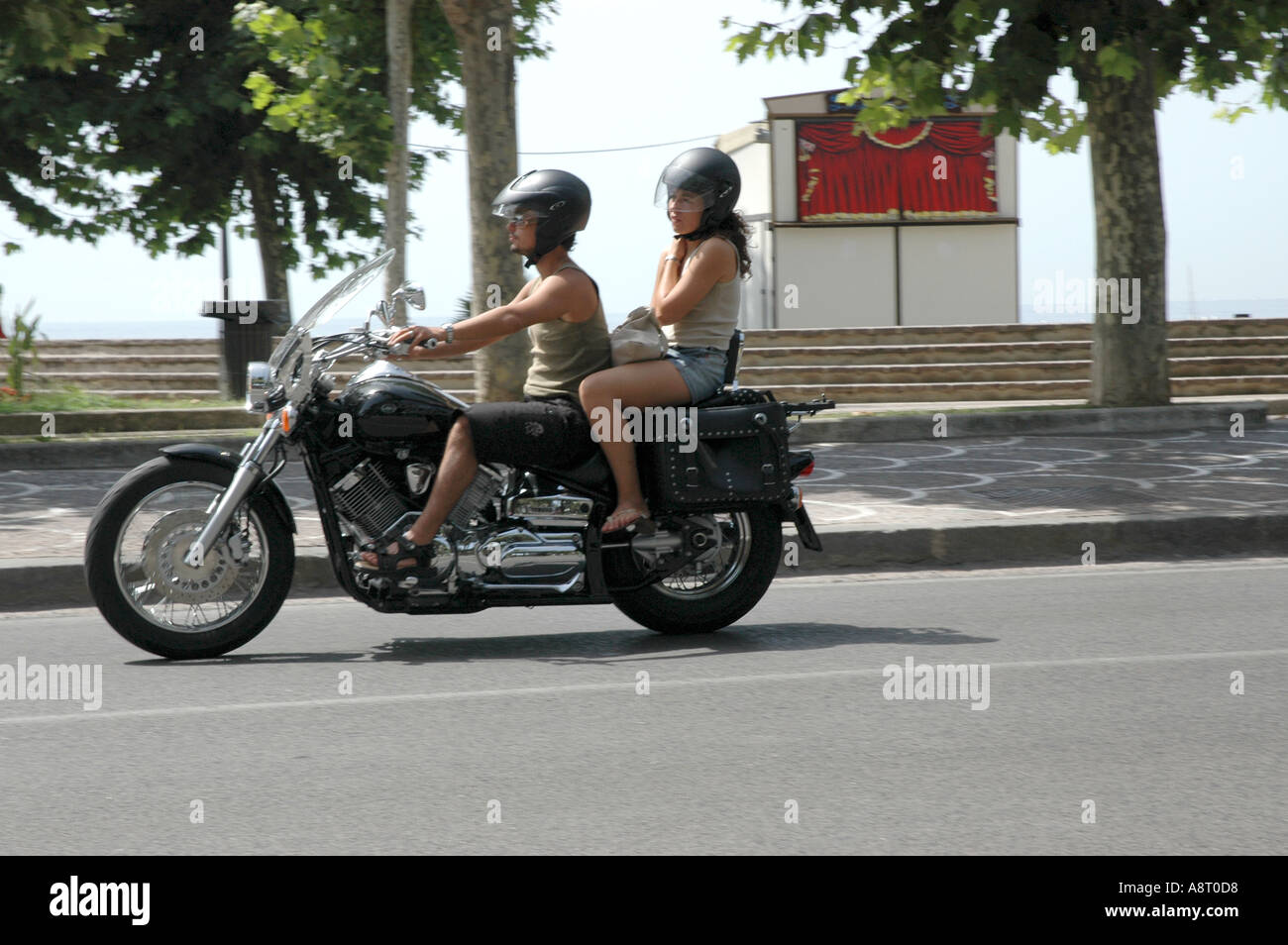 Motorcycle pillion female hi-res stock photography and images - Alamy