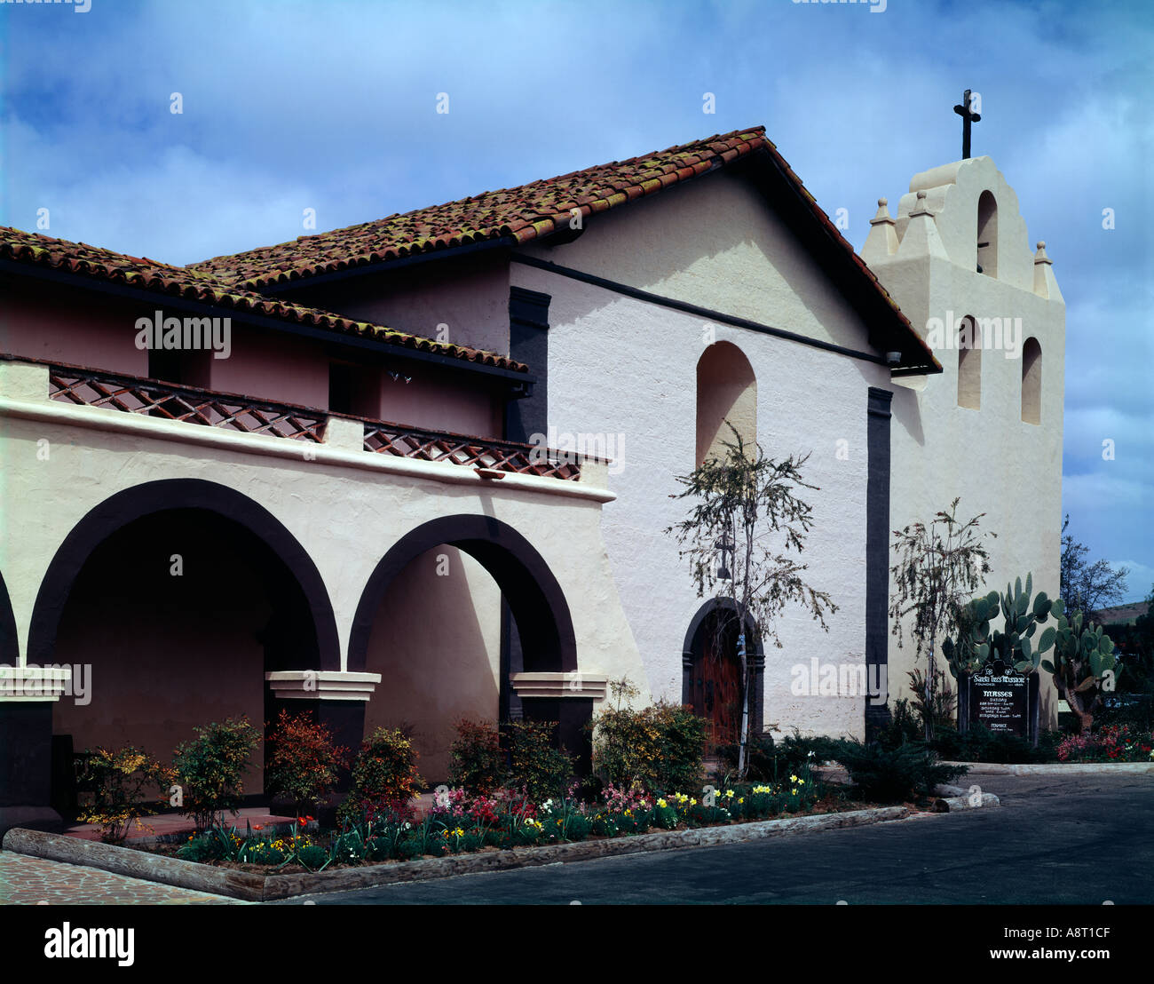 Mission Santa Inez located in Solvang in California was founded in September of 1804 by Fray Esteban Tapis Stock Photo