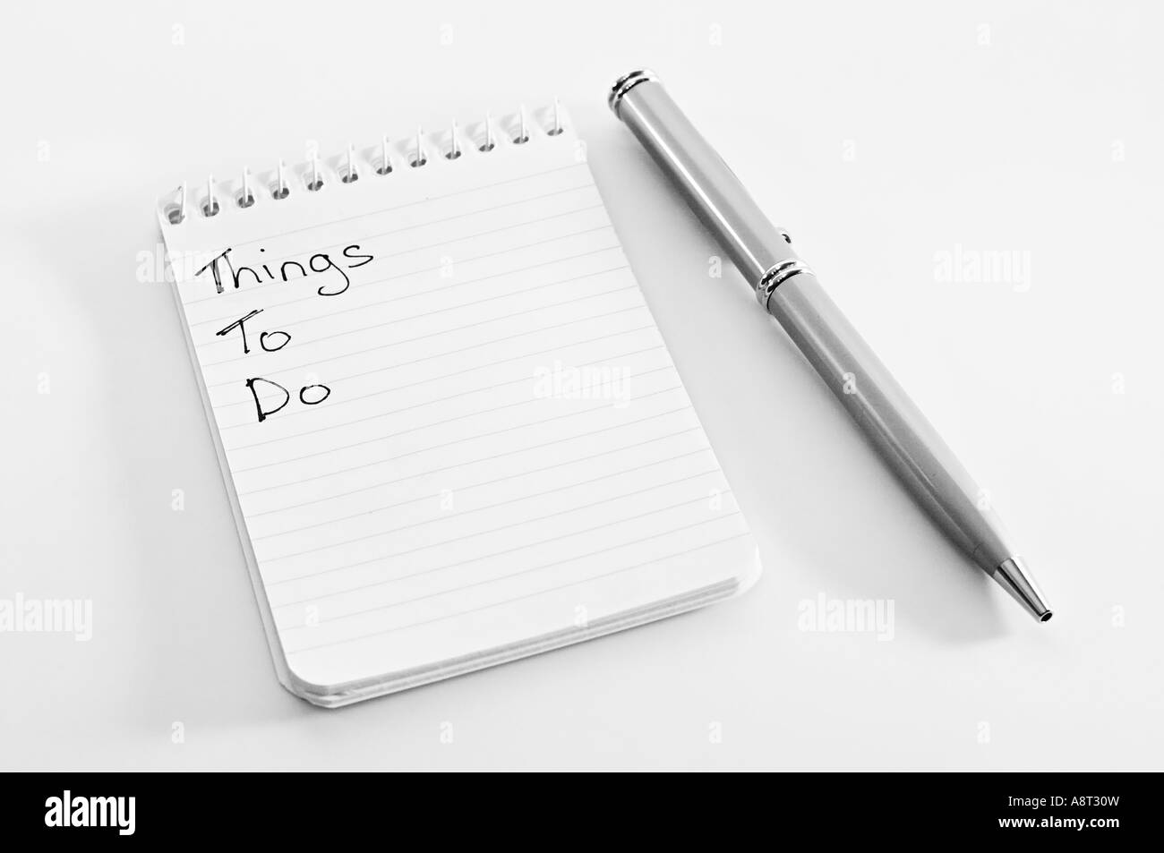 Things To Do List Notepad Pen Writing Stock Photo