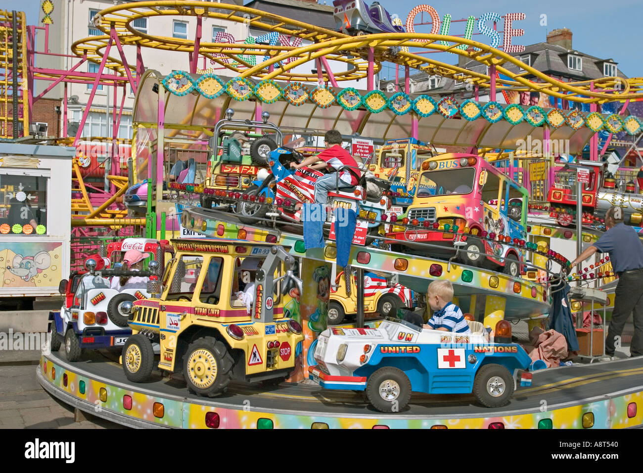 Bridlington East Yorkshire UK Seafront funfair Stock Photo - Alamy