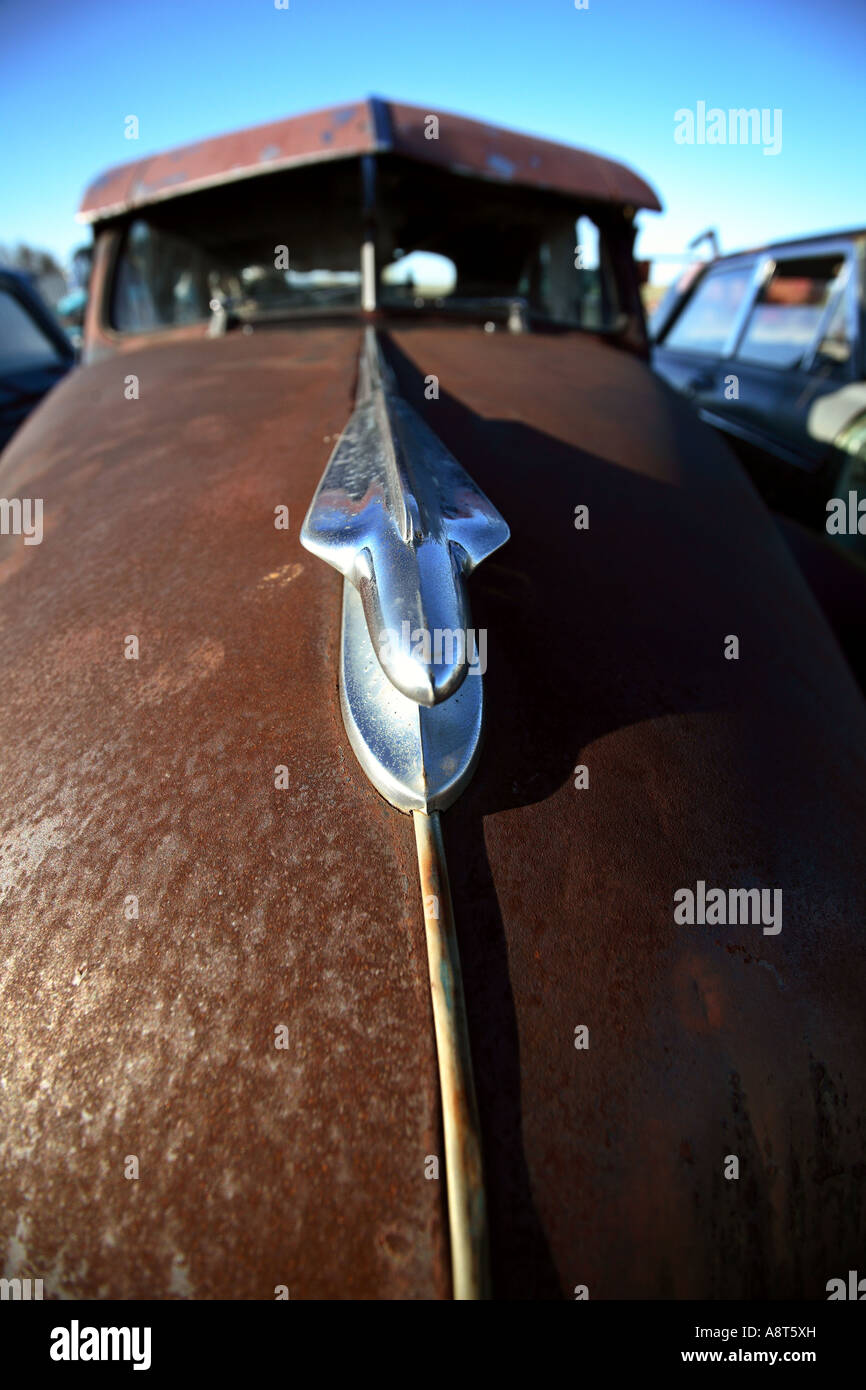 Front end of abandoned antique automobile Stock Photo - Alamy