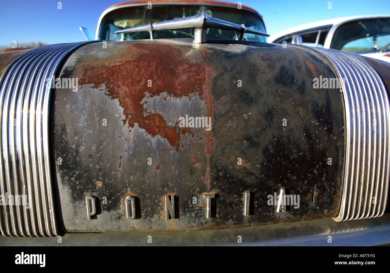 Front end of abandoned antique automobile Stock Photo - Alamy