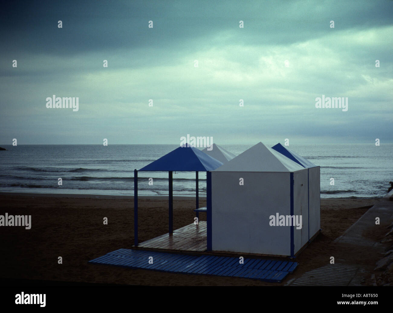beach house weymouth uk summer moody rain Stock Photo Alamy