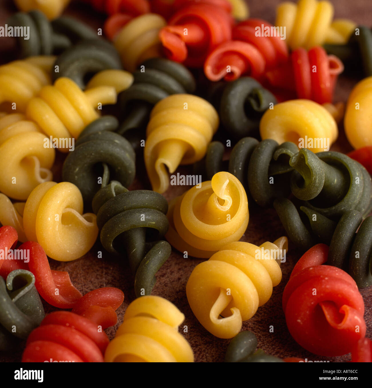 dried Trottole tricolore pasta shapes Stock Photo - Alamy