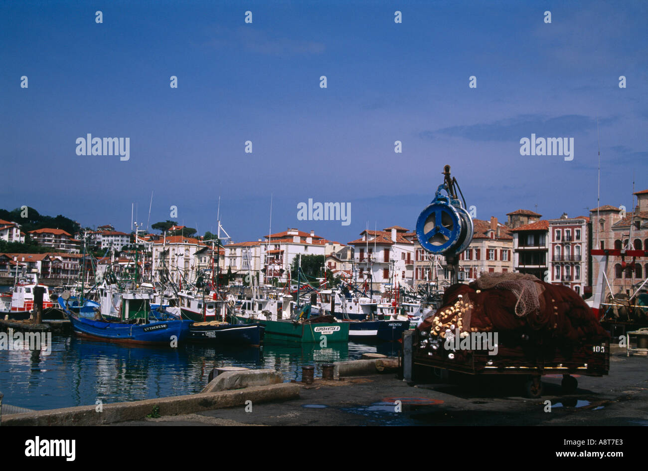 The fishing harbour in St Jean de Luz , France Stock Photo