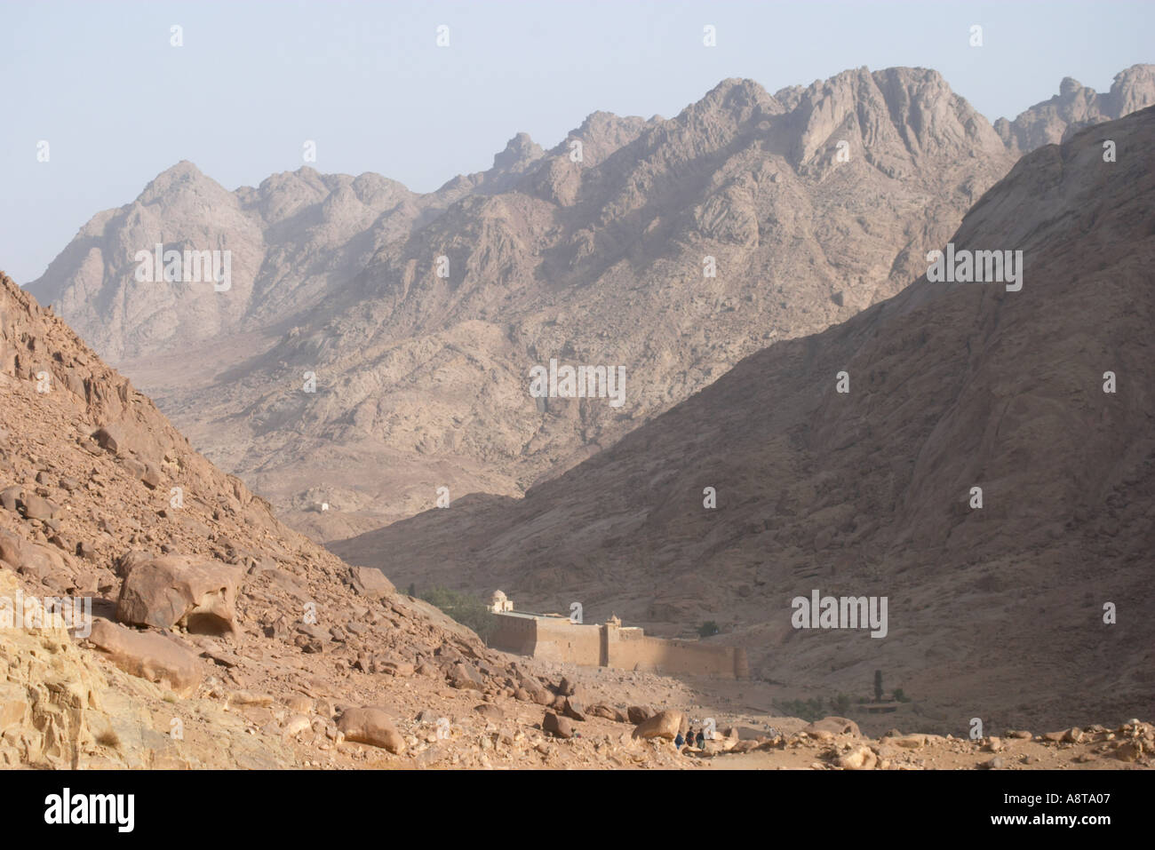St Catherine s Monestry at the foot of Mount Sinai Gebal Musa Stock Photo