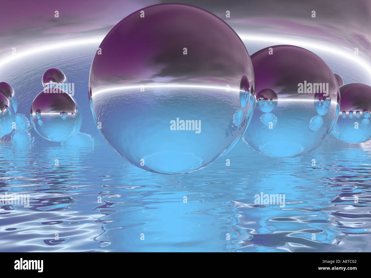 Fantasy Water Spheres Stock Photo