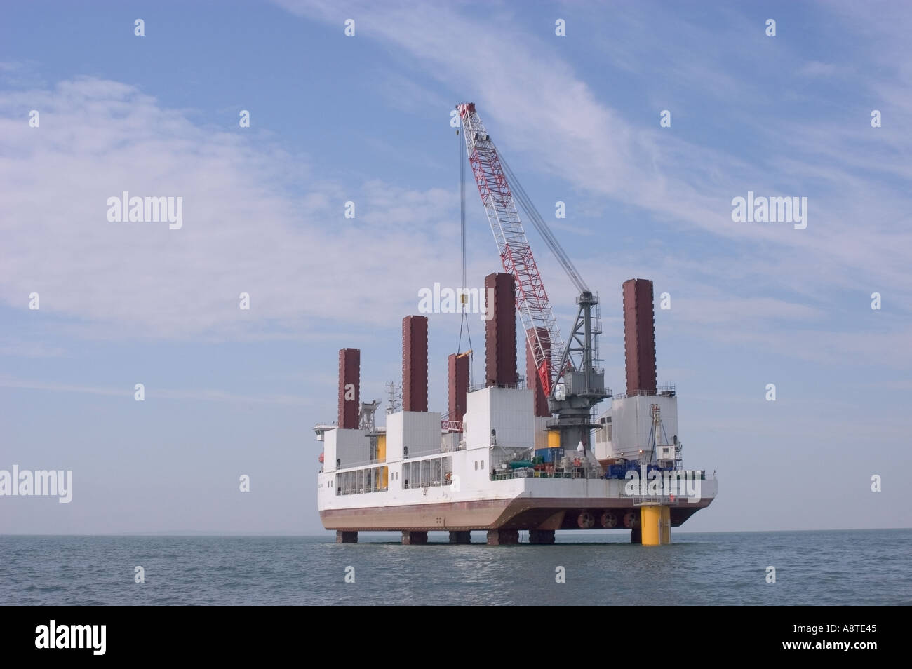 construction ship the Resolution laying foundations for the Kentish ...