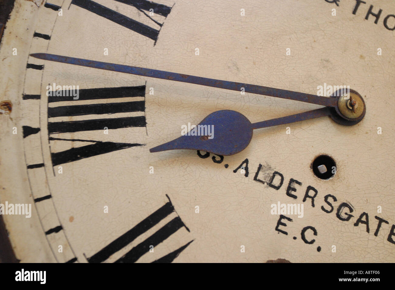 Time the hands of a large old fashioned station clock Stock Photo Alamy